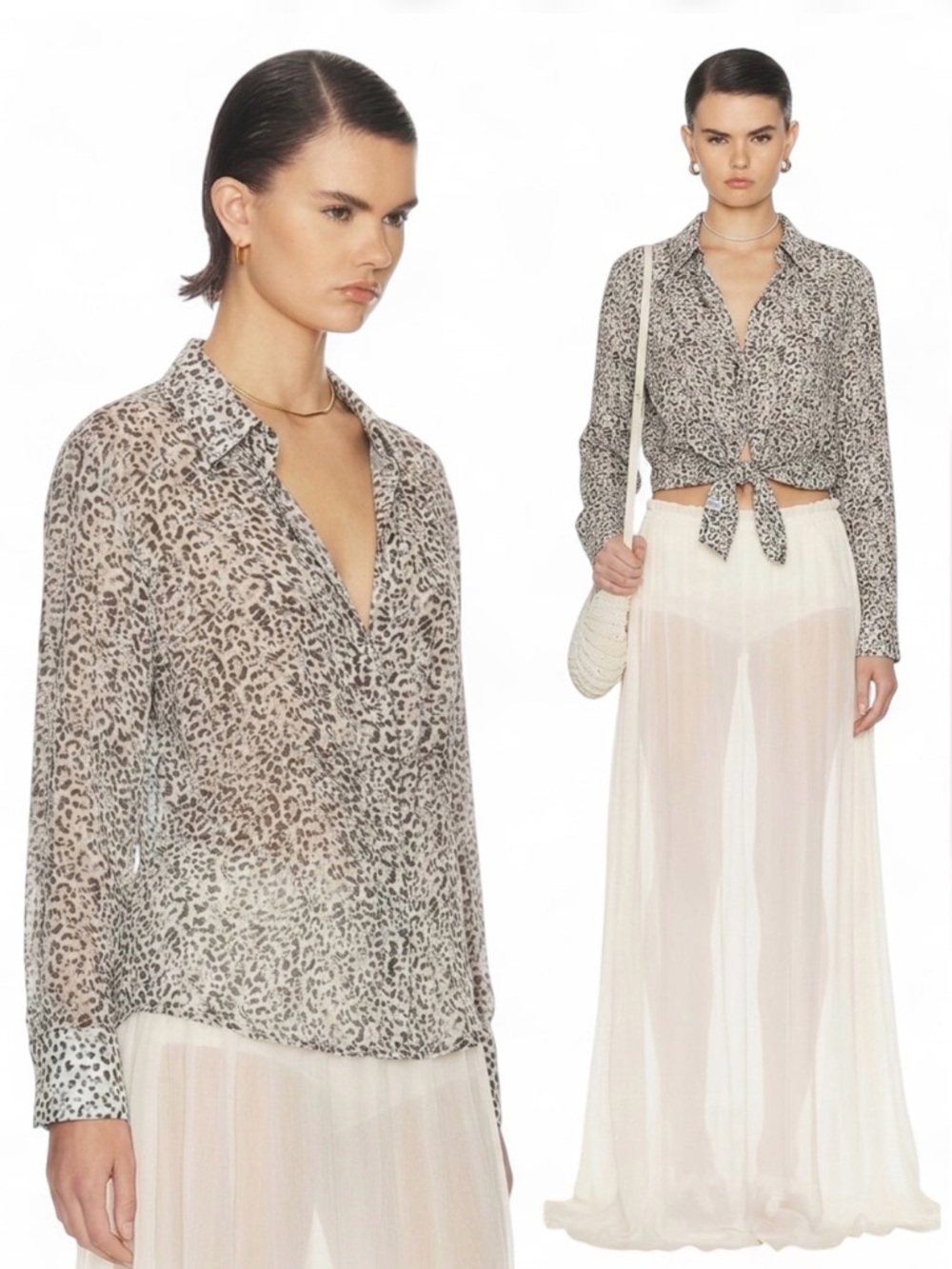 RAILS $212 Lightweight Leopard Print Button-Down Shirt Size Medium Staple Preppy